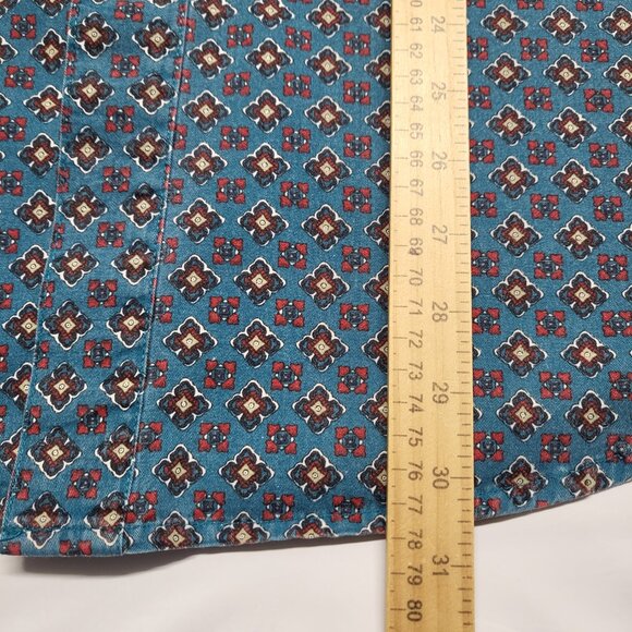 Vintage Bugle Boy Mens Shirt Button Up XXL Geometric All Over Print Short Sleeve - Picture 14 of 14